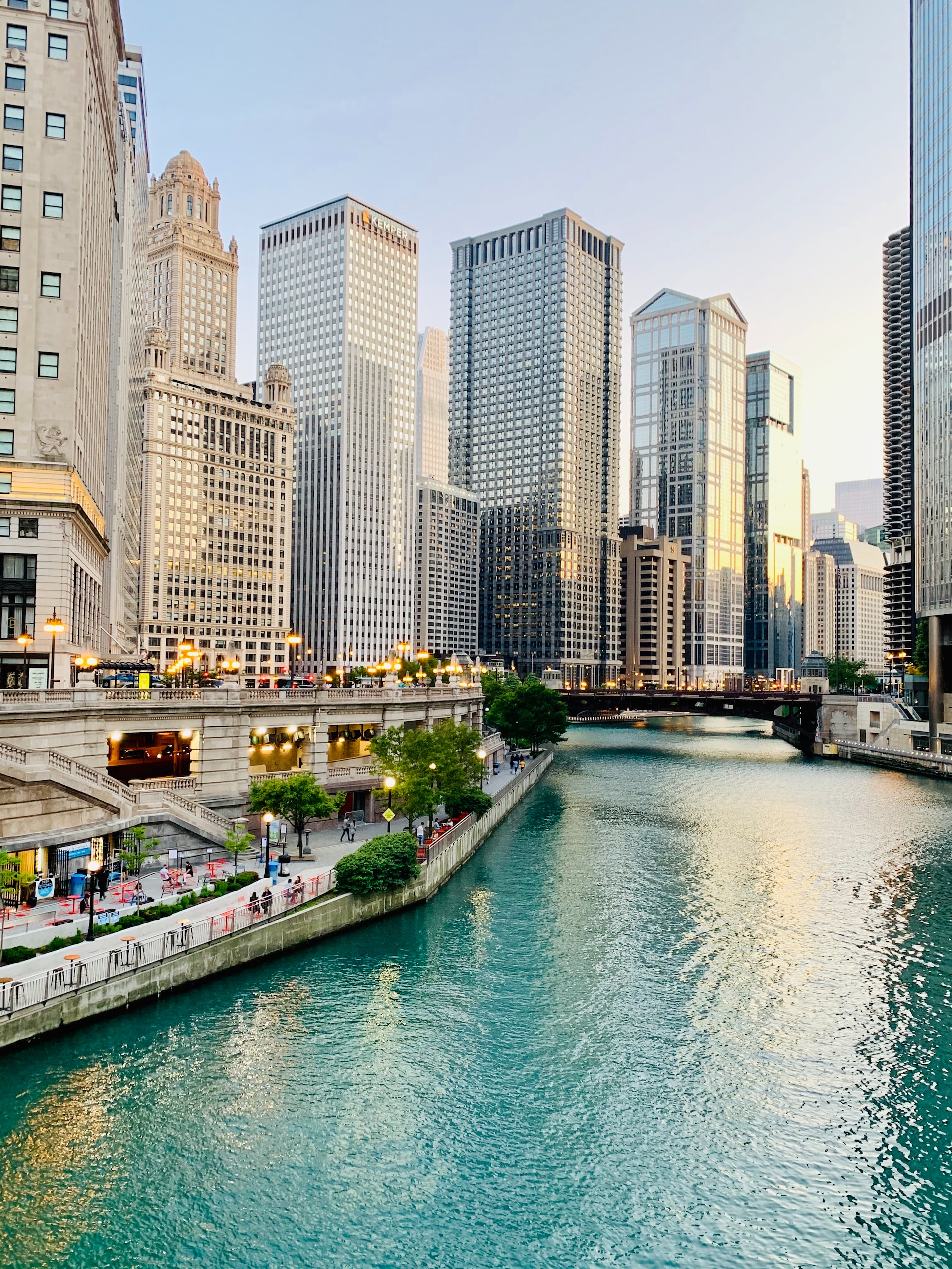 Buildings along the Chicago River