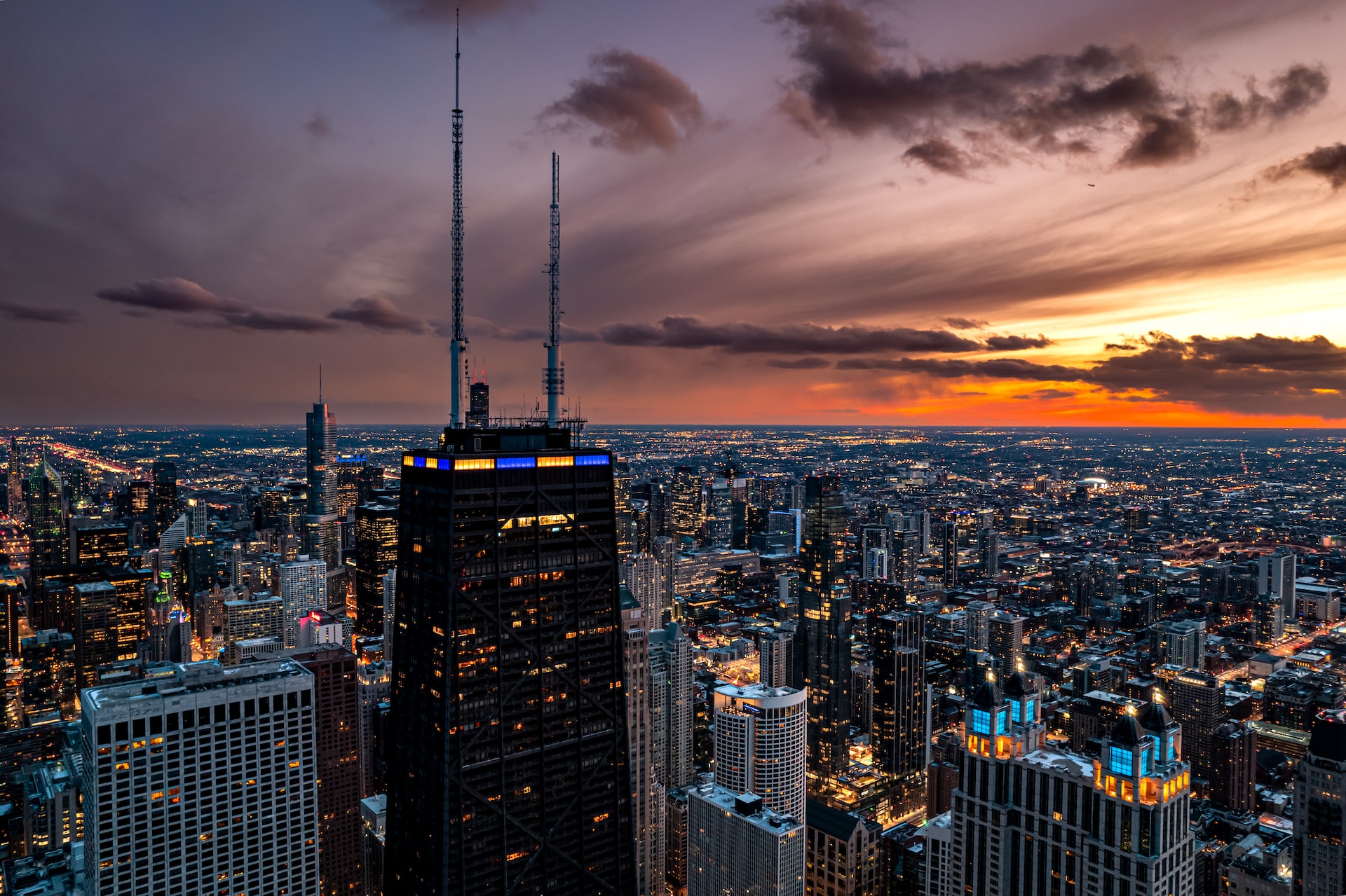 Drone photo of the Hancock Building